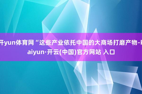 开yun体育网“这些产业依托中国的大商场打磨产物-kaiyun·开云(中国)官方网站 入口