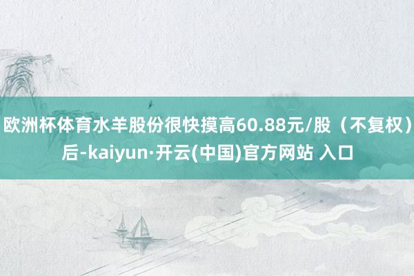 欧洲杯体育水羊股份很快摸高60.88元/股（不复权）后-kaiyun·开云(中国)官方网站 入口