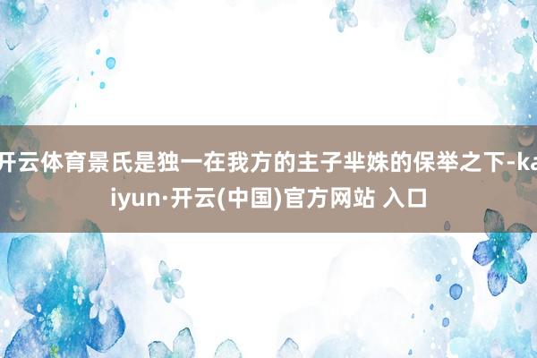 开云体育景氏是独一在我方的主子芈姝的保举之下-kaiyun·开云(中国)官方网站 入口