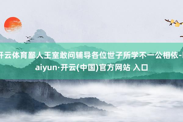 开云体育鄙人王室敢问辅导各位世子所学不一公相依-kaiyun·开云(中国)官方网站 入口