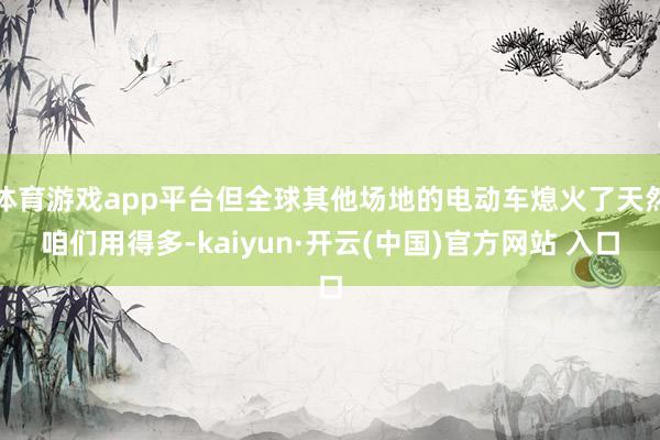 体育游戏app平台但全球其他场地的电动车熄火了天然咱们用得多-kaiyun·开云(中国)官方网站 入口