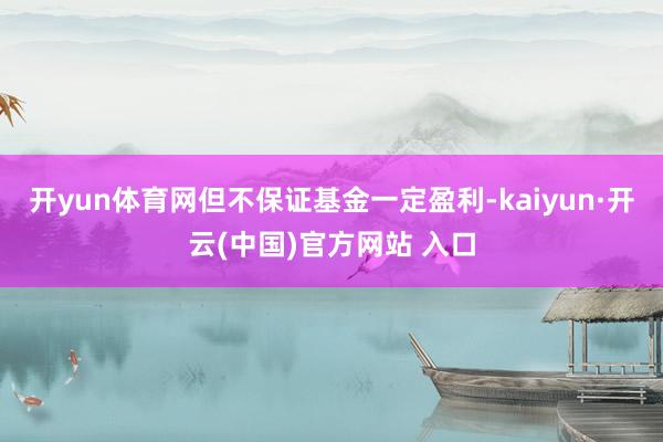 开yun体育网但不保证基金一定盈利-kaiyun·开云(中国)官方网站 入口