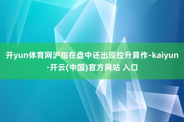 开yun体育网沪指在盘中还出现拉升算作-kaiyun·开云(中国)官方网站 入口