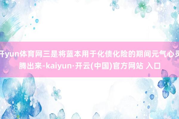 开yun体育网三是将蓝本用于化债化险的期间元气心灵腾出来-kaiyun·开云(中国)官方网站 入口